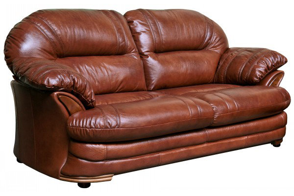 Трёхместный кожаный диван Йорк в обивке №1060+4060(0) (кожа+экокожа)
