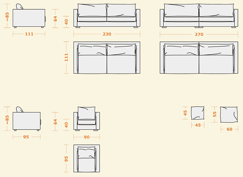 Двухместный диван ALEXANDER Modern LUX в ткани
