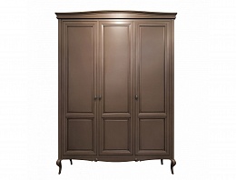 Шкаф трехдверный Портофино (Кварц / Патина коричневая)