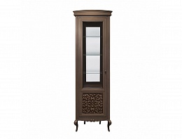 Шкаф с витриной Портофино (Кварц / Патина коричневая)