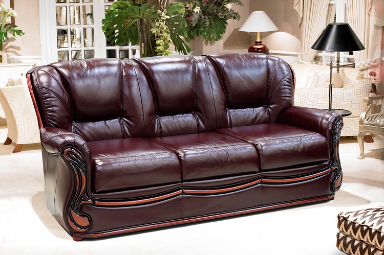 Трехместный кожаный диван Изабель 2 от магазина ЭколМебель